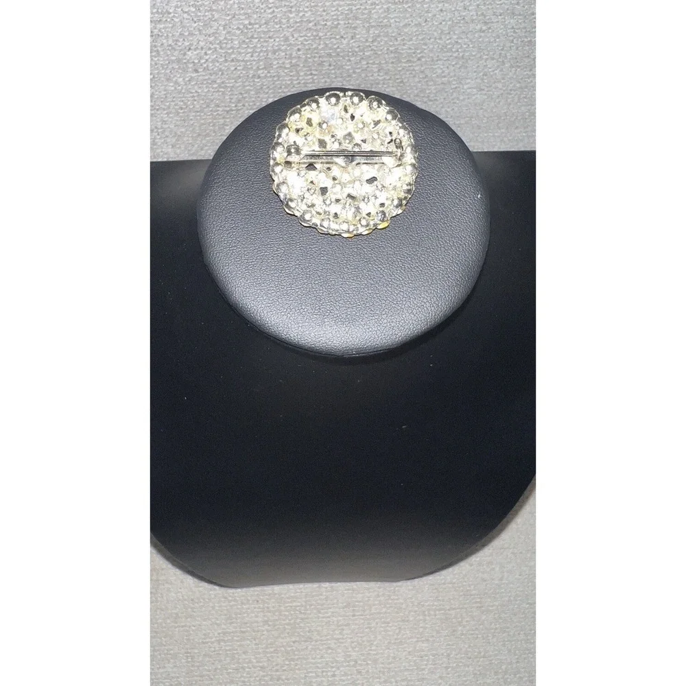 Vintage‎ Rhinestone Pin Silver Plated Clear Tone Costume Antique Jewelry